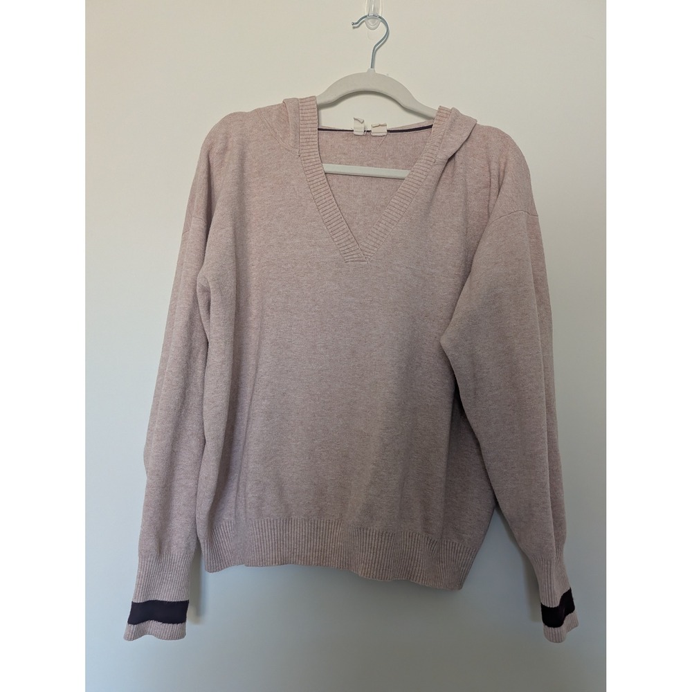 Anthropologie Moth Womens Large Light Pink Seward Hooded Pullover Sweater